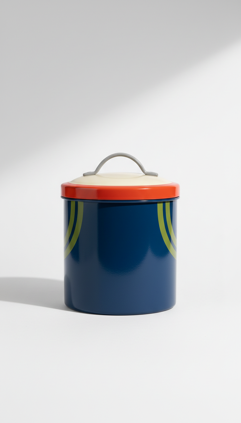 Powder-Coated Steel Pet Food Container