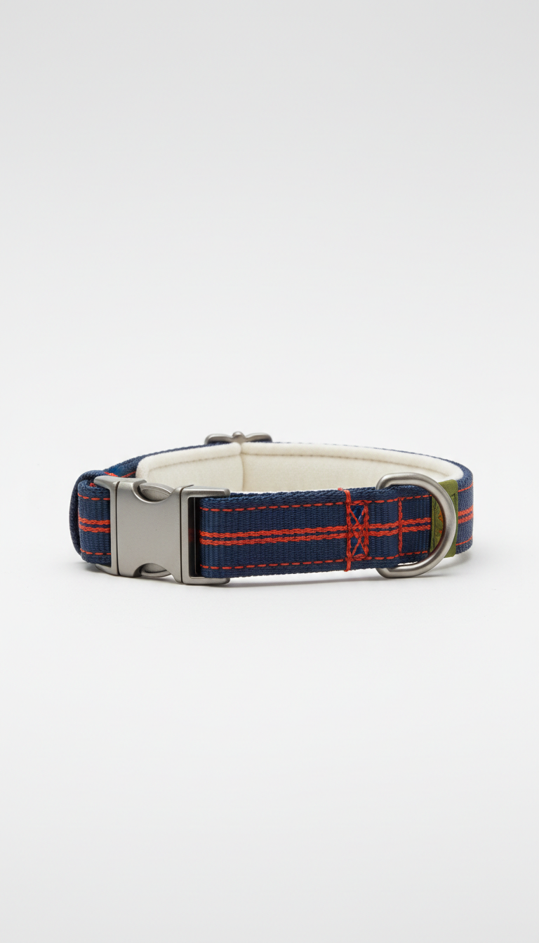 Reinforced Adjustable Collar with Reflective Stitching