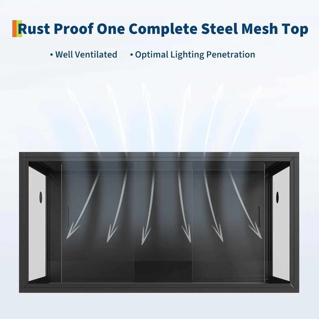 HiMISS Front Opening Glass Reptile Tank With Screen Ventilation