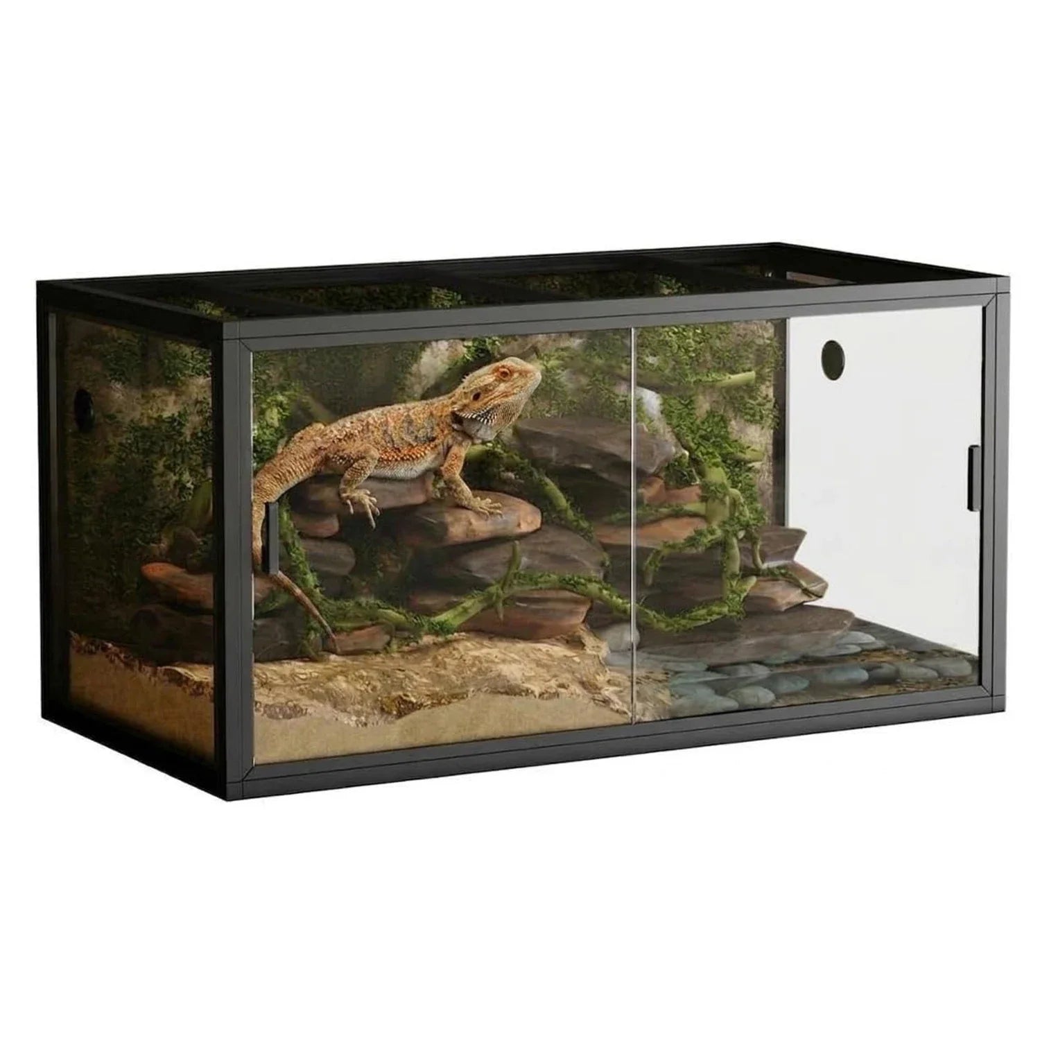 HiMISS Front Opening Glass Reptile Tank With Screen Ventilation