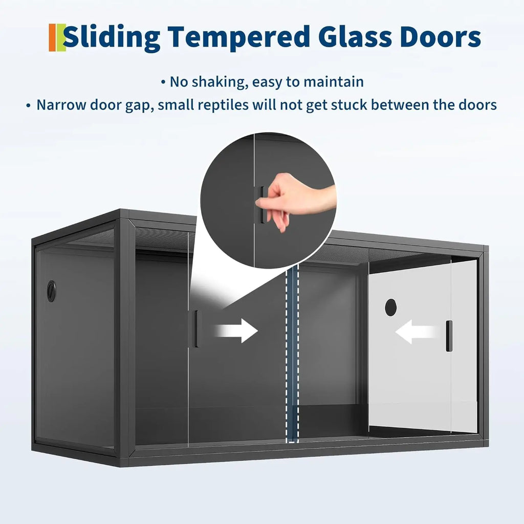 HiMISS Front Opening Glass Reptile Tank With Screen Ventilation